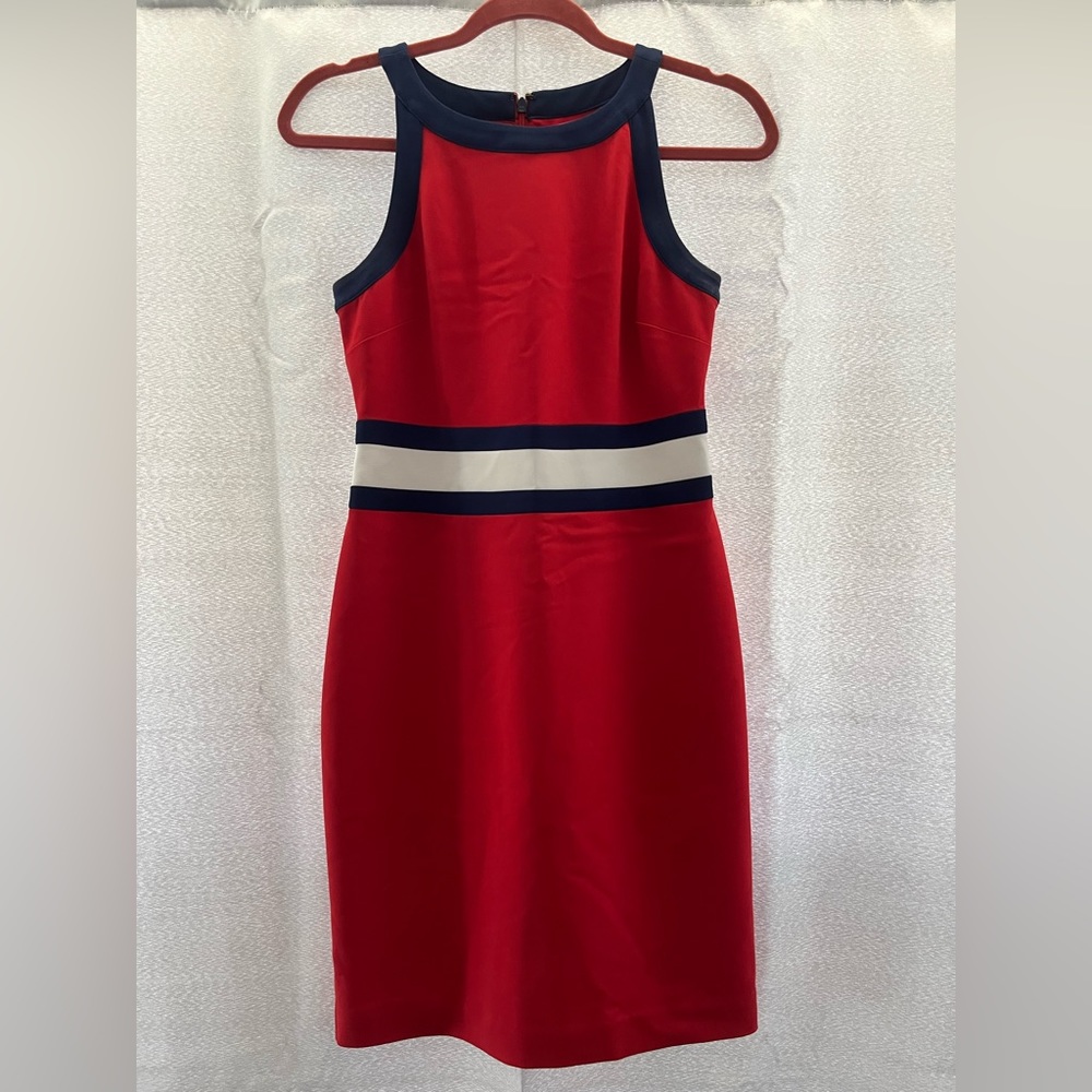 Banana Republic red, white and blue business dress